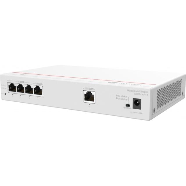 HUAWEI eKit - S380 Series S380-L4P1T Gestionado Gigabit Ethernet (10/100/1000) Energía sobre Ethernet (PoE) 1U Gris
