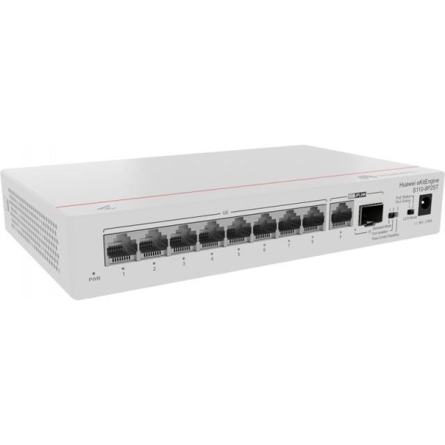 HUAWEI eKit - S110 Series S110-8P2ST No administrado L2 Gigabit Ethernet (10/100/1000) Energía sobre Ethernet (PoE) Gris