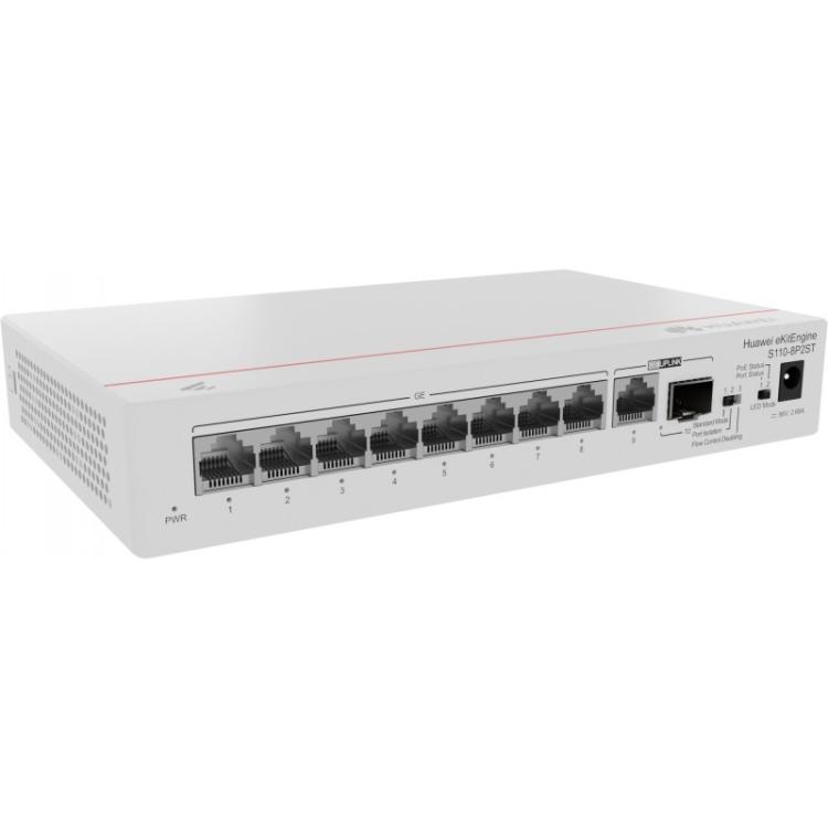 HUAWEI eKit - S110 Series S110-8P2ST No administrado L2 Gigabit Ethernet (10/100/1000) Energía sobre Ethernet (PoE) Gris