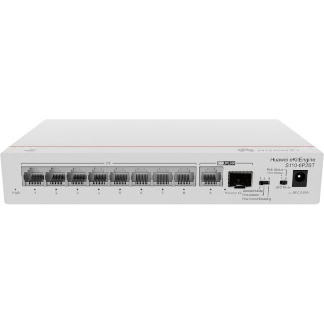 HUAWEI eKit - S110 Series S110-8P2ST No administrado L2 Gigabit Ethernet (10/100/1000) Energía sobre Ethernet (PoE) Gris