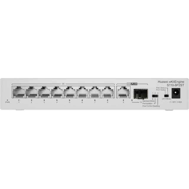 HUAWEI eKit - S110 Series S110-8P2ST No administrado L2 Gigabit Ethernet (10/100/1000) Energía sobre Ethernet (PoE) Gris