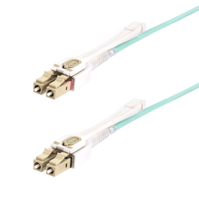 StarTech.com - Cable de Fibra Óptica Multimodo LC a LC (UPC) OM4 de 5m - con Pestillos - 50/125µm - Redes de 100G - Resistente a