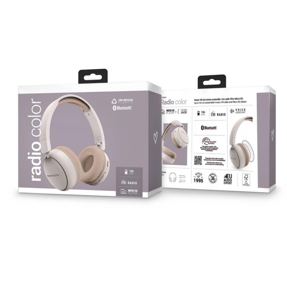 Energy Sistem - Radio Color Auriculares Inalámbrico Diadema Llamadas/Música USB Tipo C Bluetooth Beige