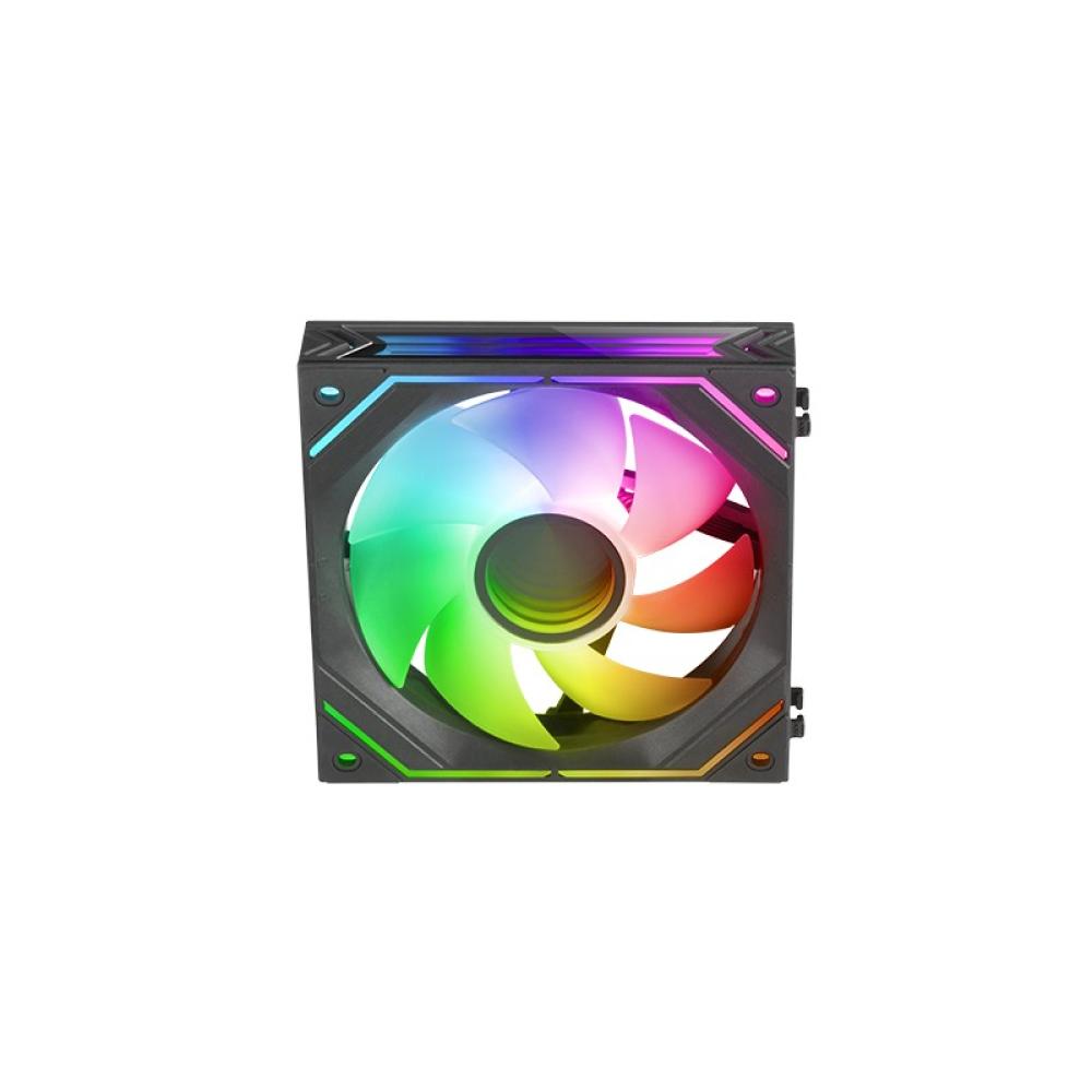 Mars Gaming - MF-LINKFINITY Negro, Ventilador Modular PWM 120mm, Sistema de Conexión LINKFINITY, Iluminación Infinity Mirror ARG