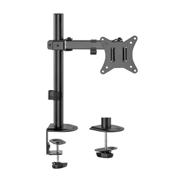 AISENS - Soporte de Mesa ECO Giratorio e Inclinable para Monitor/TV 9Kg (3 Pivotes, 1 Brazo) de 17-32, Negro