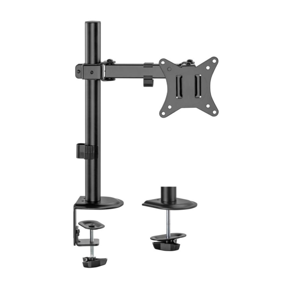 AISENS - Soporte de Mesa ECO Giratorio e Inclinable para Monitor/TV 9Kg (3 Pivotes, 1 Brazo) de 17-32, Negro