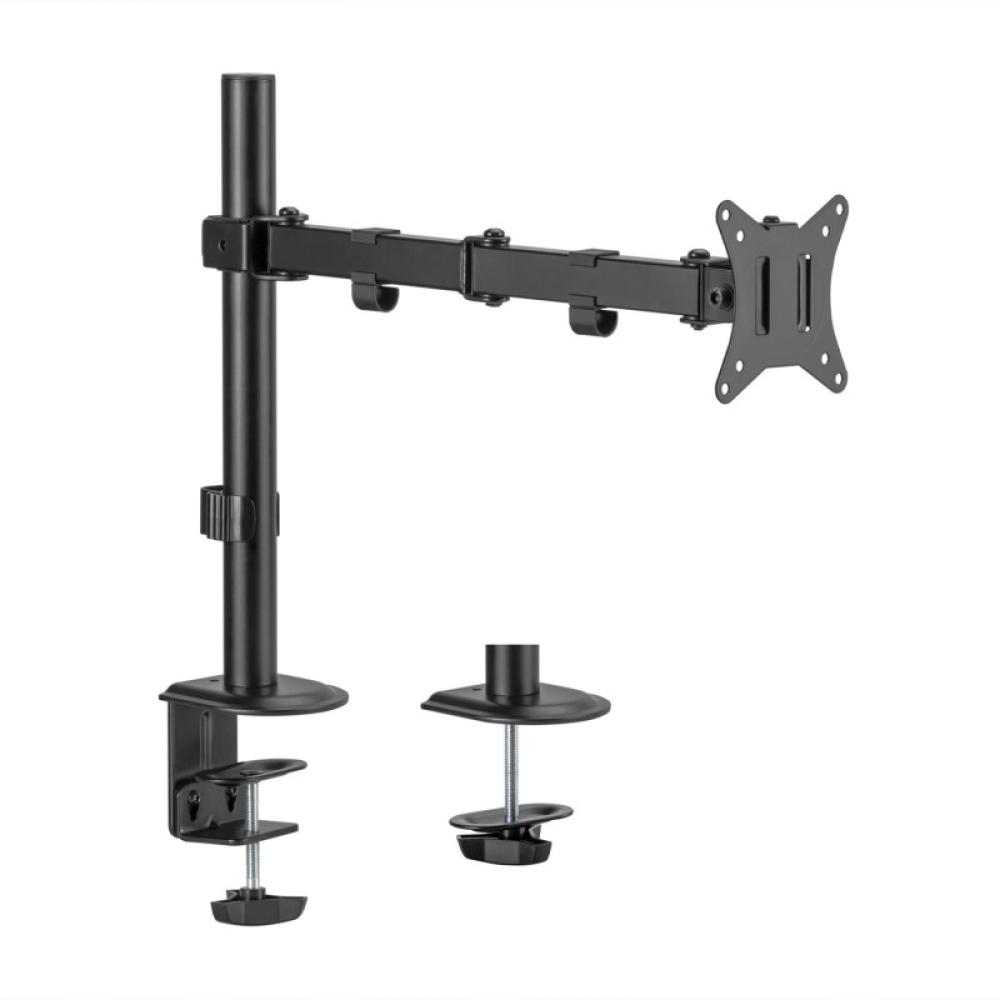 AISENS - Soporte de Mesa ECO Giratorio e Inclinable para Monitor/TV 9Kg (3 Pivotes, 1 Brazo) de 17-32, Negro