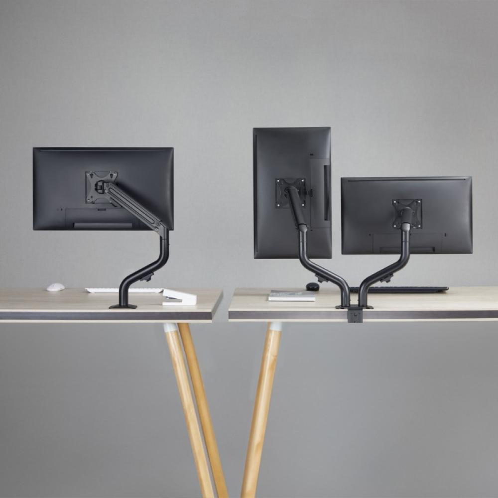 AISENS - Soporte de Mesa ECO Contrapeso Giratorio e Inclinable para Monitor/TV 8Kg (3 Pivotes, 2 Brazos) de 17-32, Negro