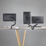 AISENS - Soporte de Mesa ECO Contrapeso Giratorio e Inclinable para Monitor/TV 8Kg (3 Pivotes, 2 Brazos) de 17-32, Negro