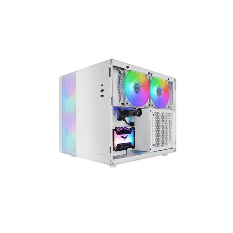 Mars Gaming - MC-400, Caja Gaming Compacta Micro-ATX, Ventana Lateral Completa Cristal Templado, 3X Ventiladores FRGB 120mm, Pan