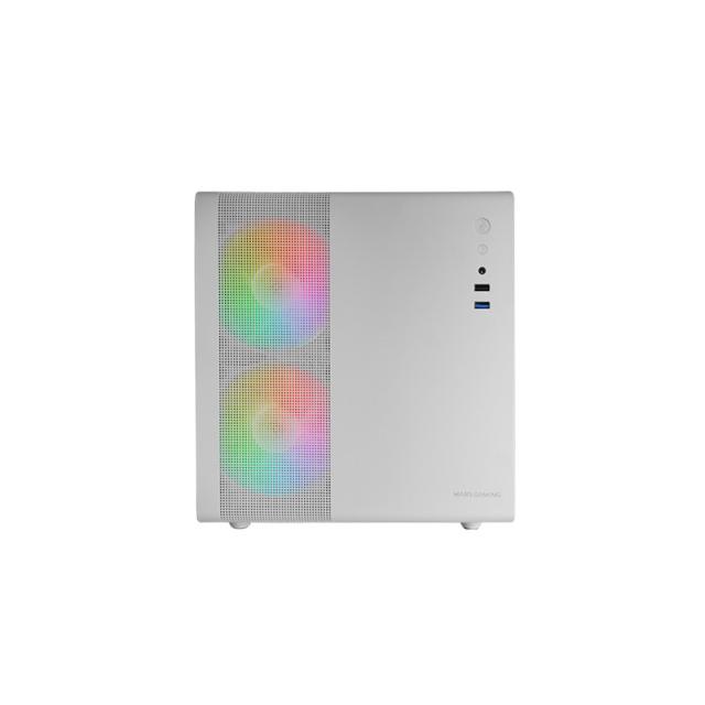 Mars Gaming - MC-400, Caja Gaming Compacta Micro-ATX, Ventana Lateral Completa Cristal Templado, 3X Ventiladores FRGB 120mm, Pan