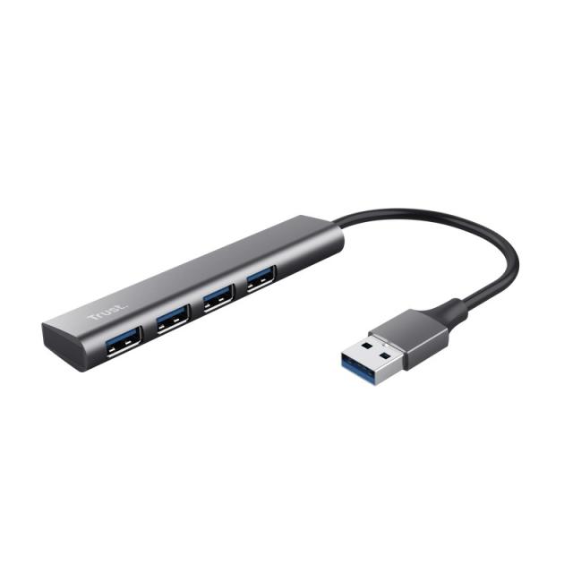 Trust - Halyx USB 3.2 Gen 1 (3.1 Gen 1) Type-A 5 Mbit/s Negro, Gris