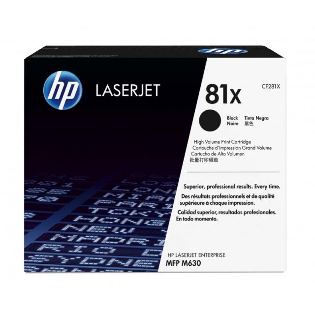 HP - Cartucho de tóner original LaserJet 81X de alta capacidad negro