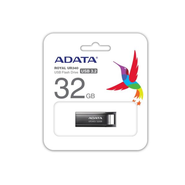 ADATA - UR340 unidad flash USB 32 GB USB tipo A 3.2 Gen 1 (3.1 Gen 1) Negro