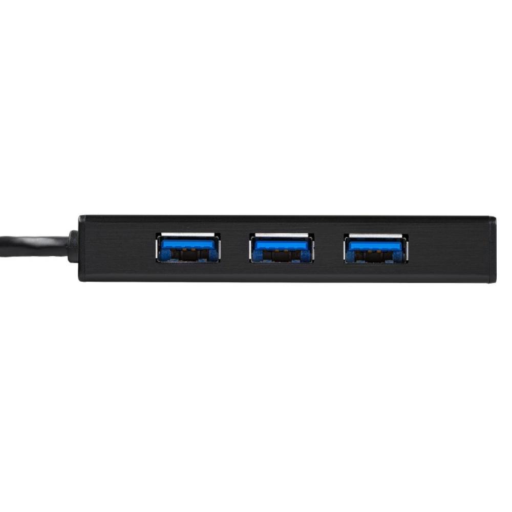 StarTech.com - Hub USB 3.0 de Aluminio con Cable - 5Gbps - Concentrador de 3 Puertos USB con Adaptador de Red Ethernet Gigabit