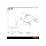 StarTech.com - Estante Ajustable 1U para Rack de Servidores - 150kg - Bandeja Universal de 19 Pulgadas Ajustable de 49,5 a 96,5c