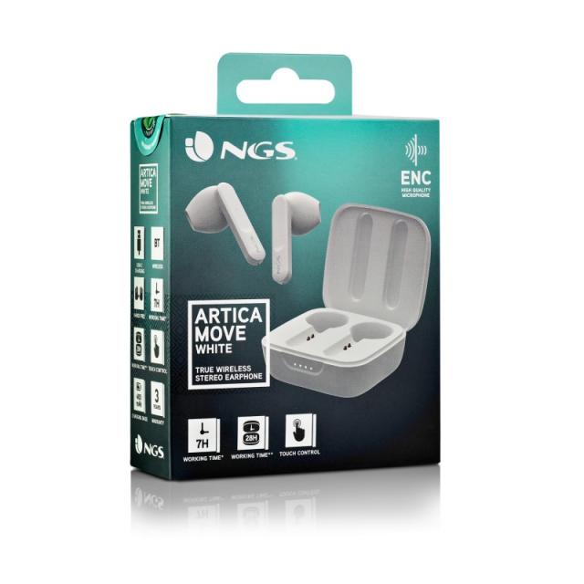 NGS - ARTICA MOVE Auriculares Inalámbrico Dentro de oído Llamadas/Música Bluetooth Blanco