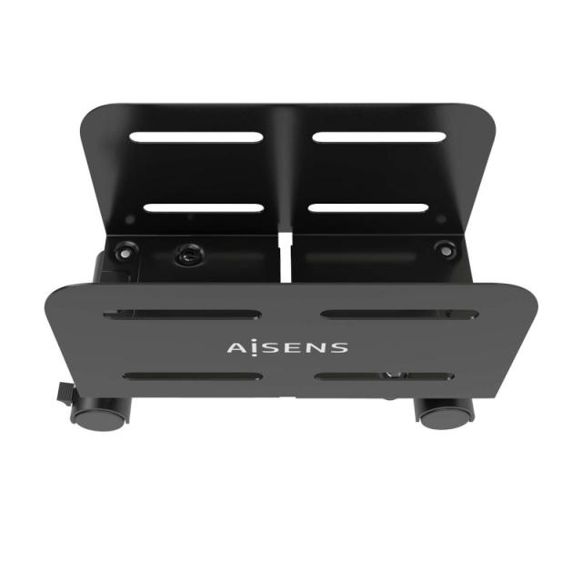 AISENS - Soporte Metálico Ajustable de Suelo para CPU, Negro