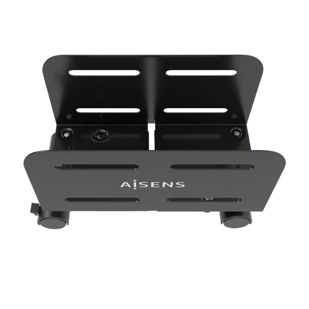 AISENS - Soporte Metálico Ajustable de Suelo para CPU, Negro