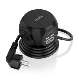 AISENS - Regleta de Enchufes Sobremesa Multifuncion con 3 Tomas + 2xUSB-C, 2xUSB-A, 1.4M, Negro