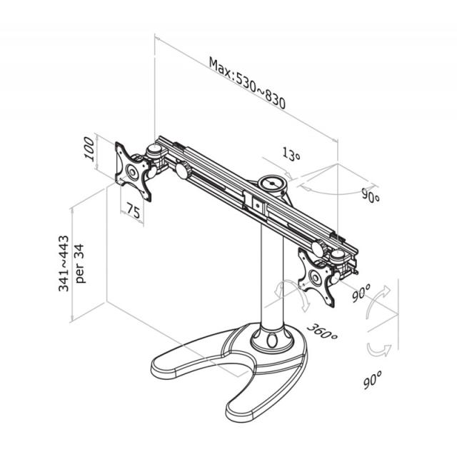 Neomounts - FPMA-D700DD Soporte para monitor 19-30"