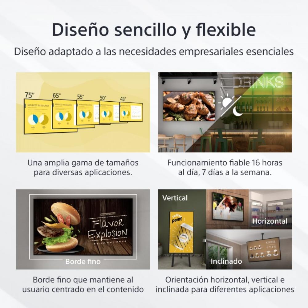 Sony - FW-50EZ20L pantalla de señalización Pantalla plana para señalización digital 127 cm (50") LED Wifi 350 cd / m² 4K Ultra H
