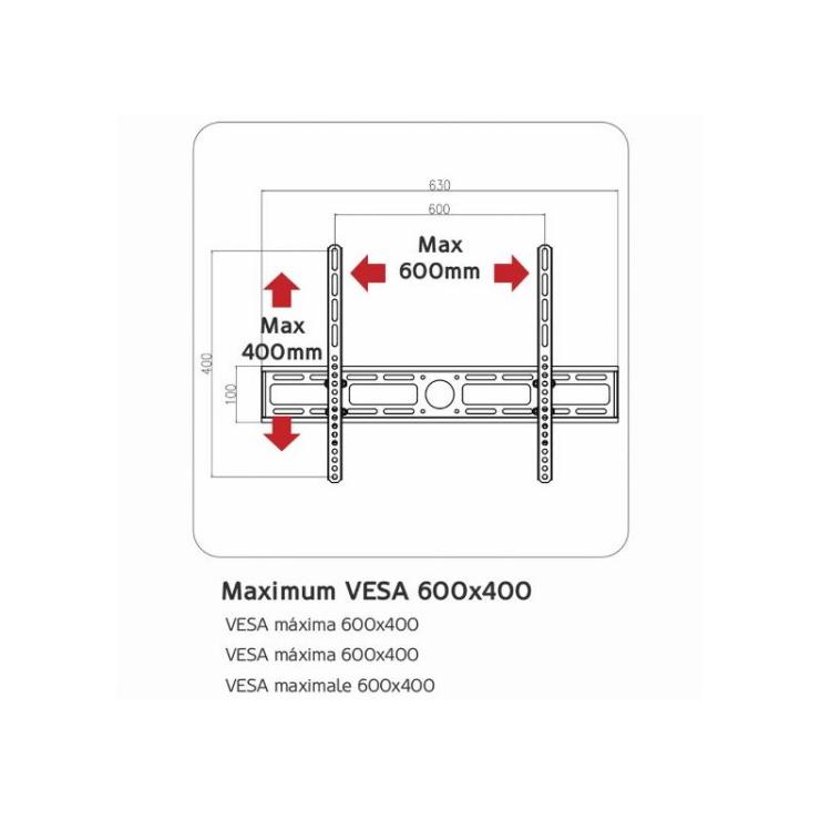 Haeger - WB-T70.018A soporte para TV 177,8 cm (70") Negro