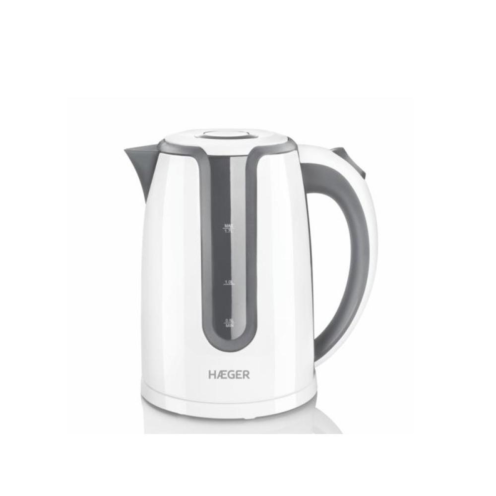 Haeger - EK-22G.019A tetera eléctrica 1,7 L 2200 W Gris, Blanco