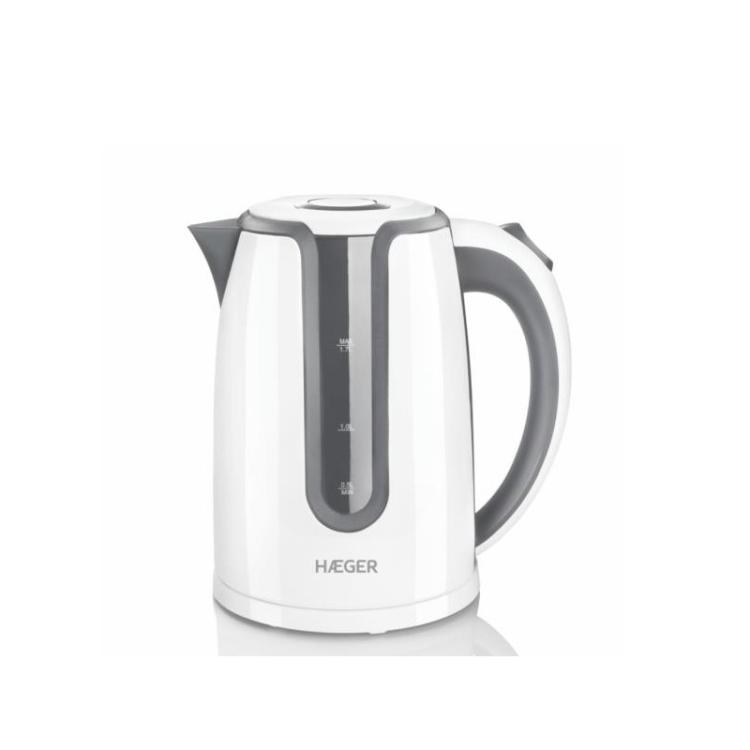 Haeger - EK-22G.019A tetera eléctrica 1,7 L 2200 W Gris, Blanco