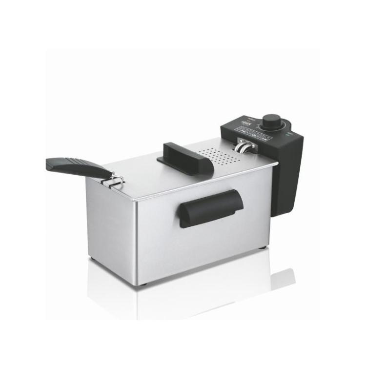 Haeger - DF-3ES.017A freidora Sencillo 3 L 2000 W Negro, Acero satinado