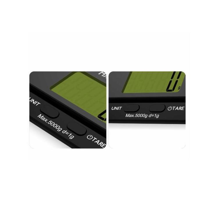 Haeger - KS-005.007A báscula de cocina Negro Encimera Rectángulo Báscula electrónica de cocina