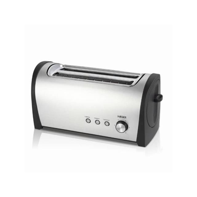 Haeger - Desayuno Plus 6 2 rebanada(s) 1400 W Negro, Acero inoxidable