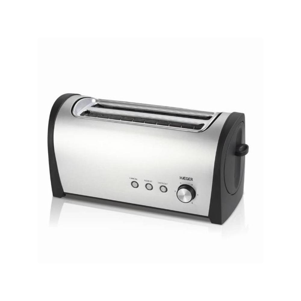 Haeger - Desayuno Plus 6 2 rebanada(s) 1400 W Negro, Acero inoxidable