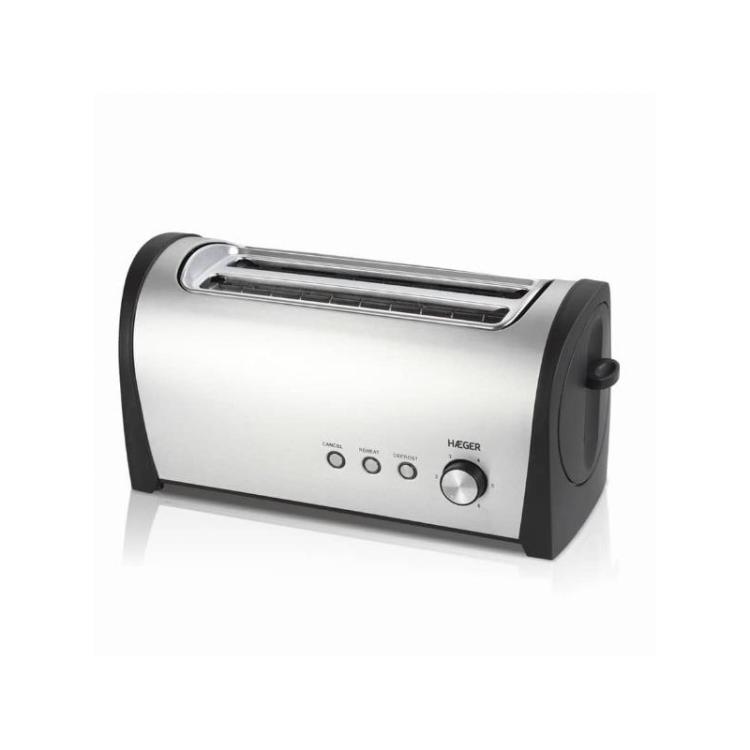 Haeger - Desayuno Plus 6 2 rebanada(s) 1400 W Negro, Acero inoxidable