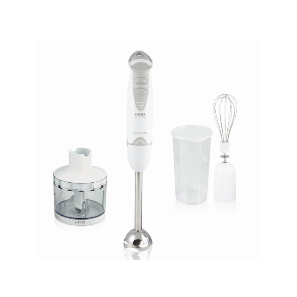 Haeger - HB-400.012A licuadora Batidora de inmersión 400 W Gris, Blanco