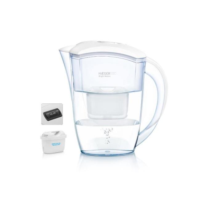 Haeger - WJ-24W.004A filtro de agua Filtro de agua para jarra 2,4 L Transparente, Blanco