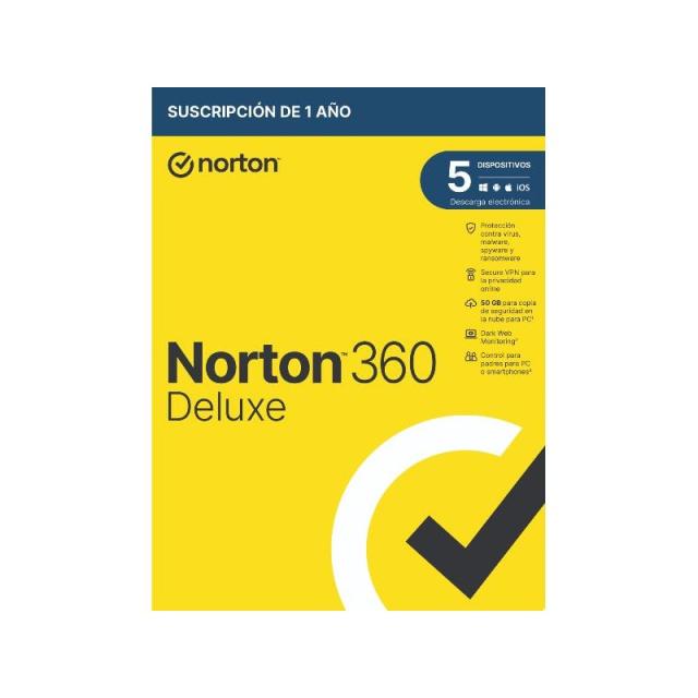 Norton - 360 Deluxe Seguridad de antivirus Español 1 licencia(s) 1 año(s)