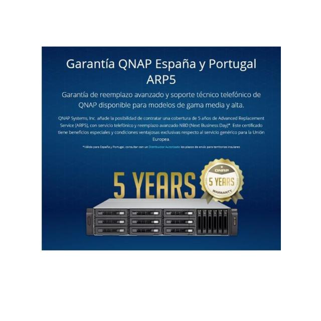 QNAP - ARP5-TVS-H674-IB extensión de la garantía 1 licencia(s) 5 año(s)