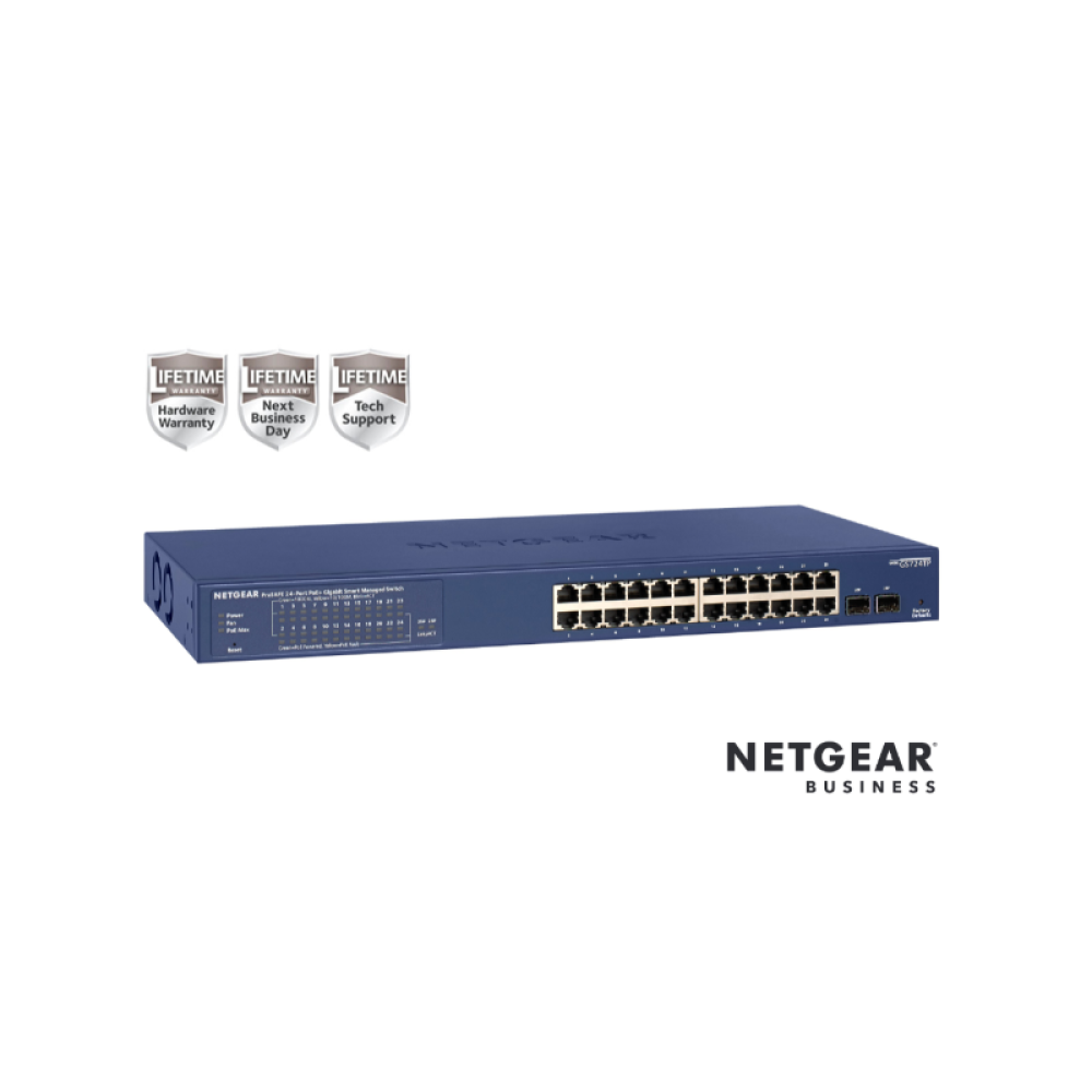 NETGEAR - GS724TP-300EUS switch Gestionado L2/L3/L4 Gigabit Ethernet (10/100/1000) Energía sobre Ethernet (PoE) Azul