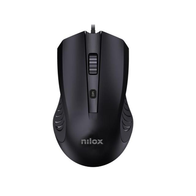 Nilox - RATÓN USB CON CABLE, NEGRO - NILOX - MOUSB1013