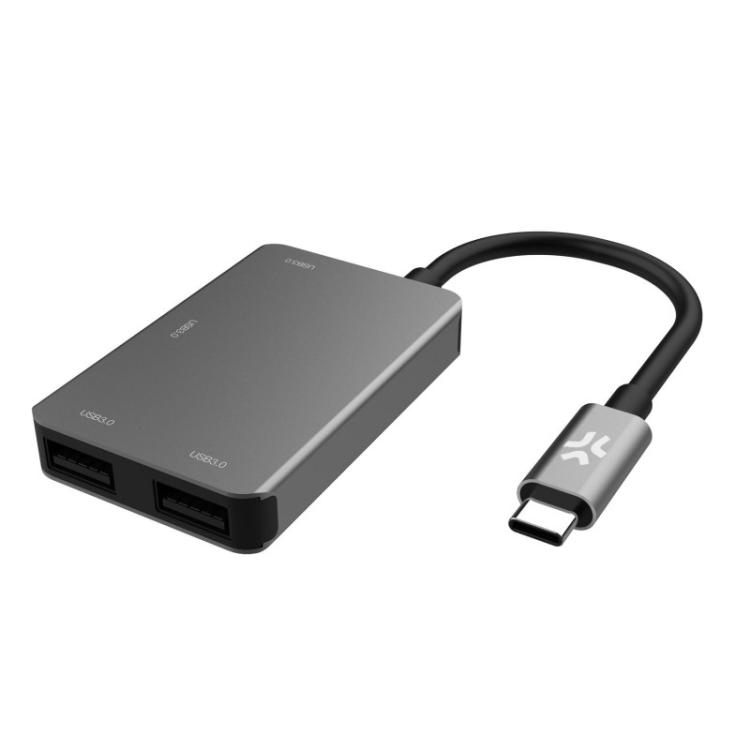 Celly - PROHUB4IN1SV hub de interfaz USB 2.0 Type-C Gris