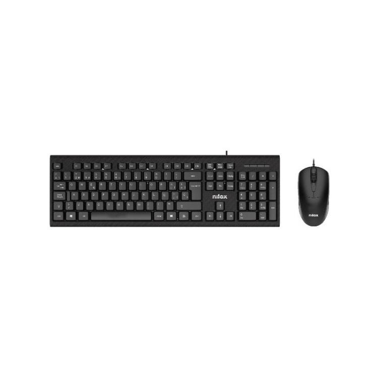 Nilox - NXKME0011 teclado Ratón incluido Oficina USB Español Negro