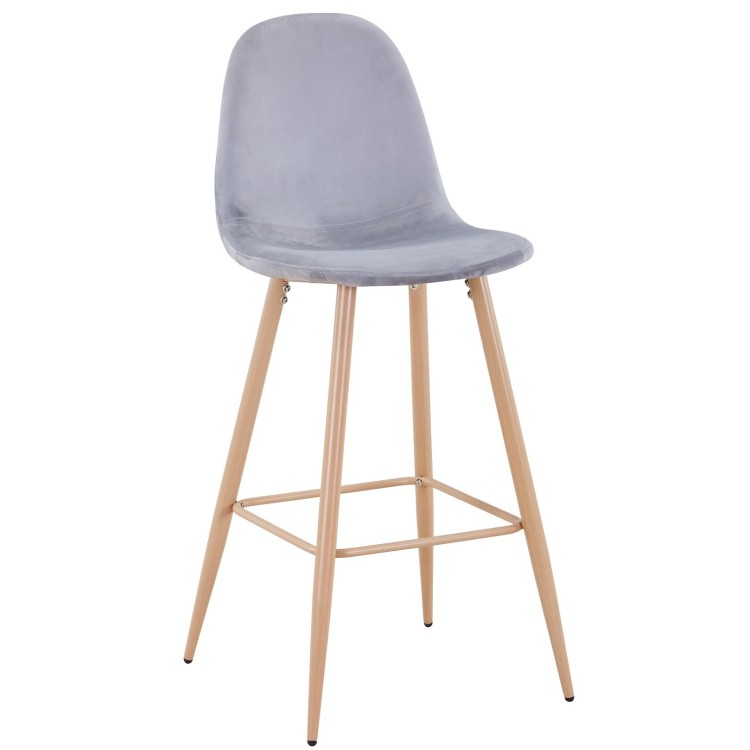 Taburete EPOQUE NEW, patas metálicas, terciopelo gris 19