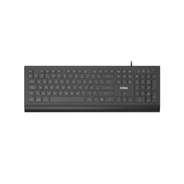 Nilox - TECLADO CON CABLE, NEGRO, ESPAÑOL - NXKBE000014