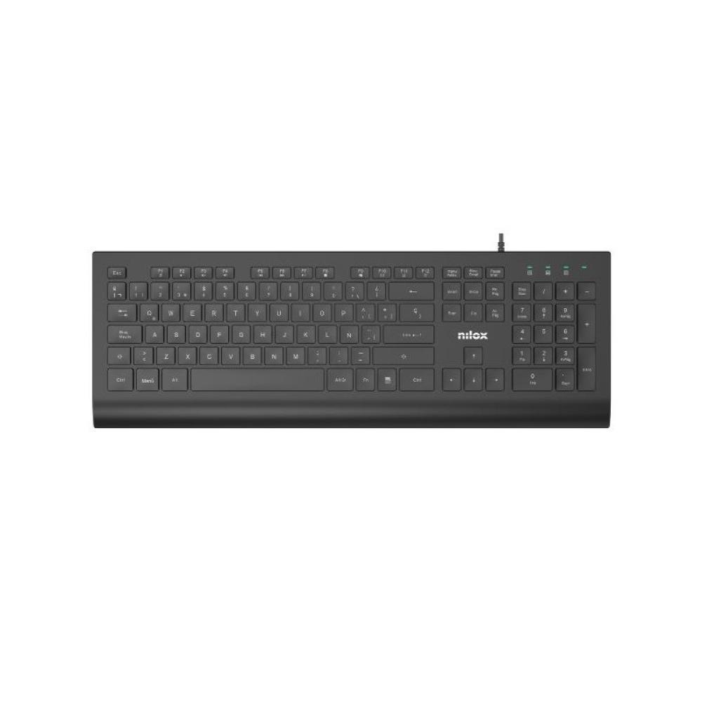 Nilox - TECLADO CON CABLE, NEGRO, ESPAÑOL - NXKBE000014