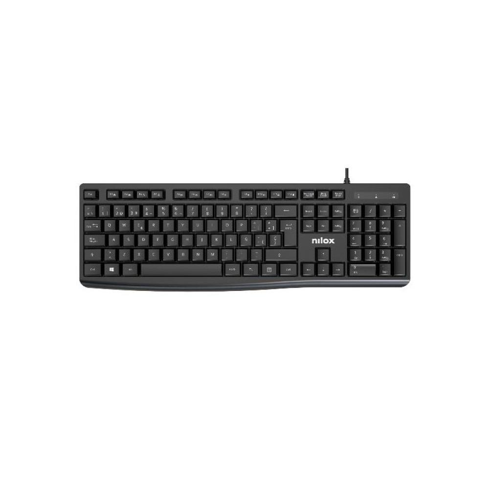 Nilox - TECLADO CON CABLE, NEGRO, ESPAÑOL - NXKBE000013