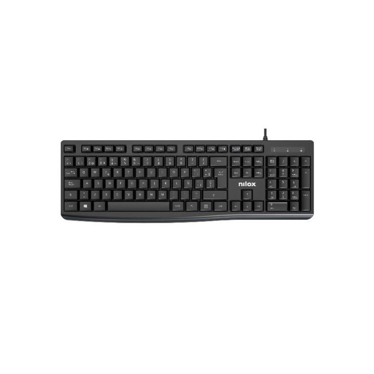 Nilox - TECLADO CON CABLE, NEGRO, ESPAÑOL - NXKBE000013