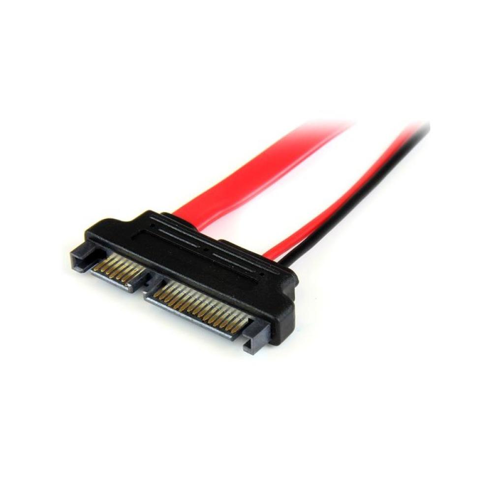StarTech.com - Adaptador Cable SATA 15cm Slimline Línea Delgada a SATA con Alimentación Corriente - Hembra a Macho