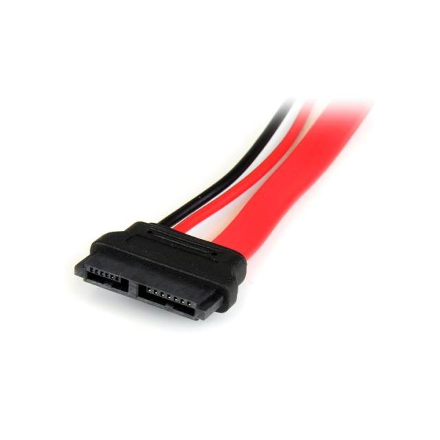 StarTech.com - Adaptador Cable SATA 15cm Slimline Línea Delgada a SATA con Alimentación Corriente - Hembra a Macho