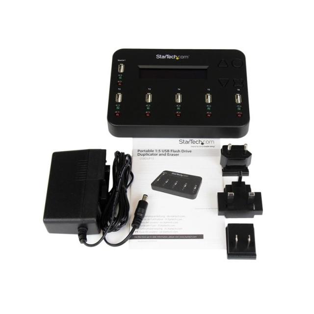 StarTech.com - Clonador Autónomo 1:5 para Memorias USB - Copiador de Unidades de Memoria USB - Copia Sector por Sector de Sistem